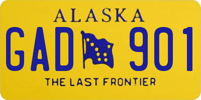 AK license plate GAD901