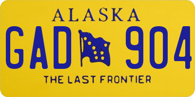 AK license plate GAD904