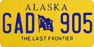 AK license plate GAD905