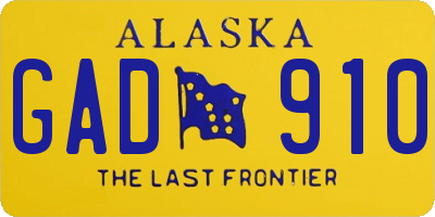 AK license plate GAD910