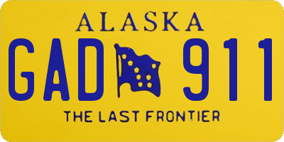 AK license plate GAD911