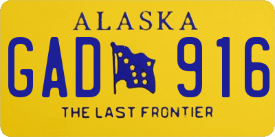 AK license plate GAD916