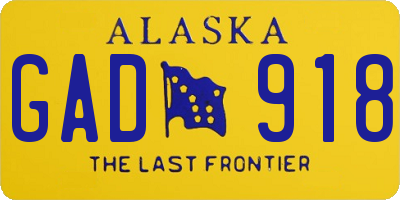 AK license plate GAD918