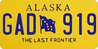 AK license plate GAD919