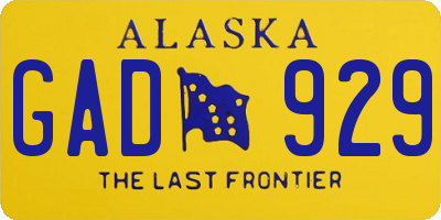 AK license plate GAD929