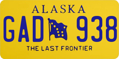 AK license plate GAD938