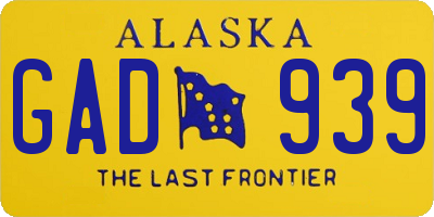 AK license plate GAD939