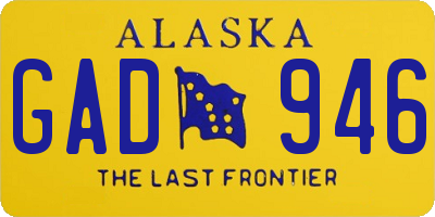 AK license plate GAD946