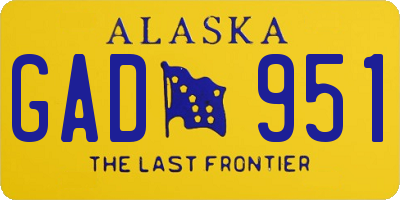 AK license plate GAD951