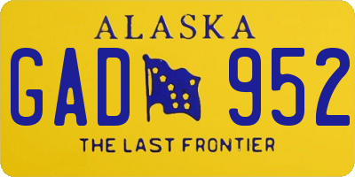 AK license plate GAD952