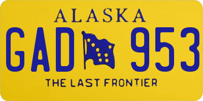 AK license plate GAD953