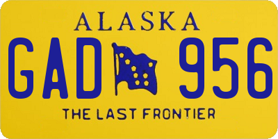 AK license plate GAD956