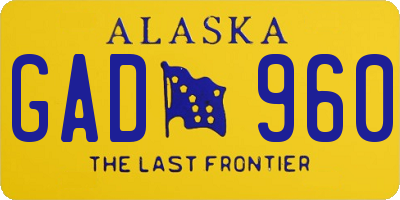 AK license plate GAD960