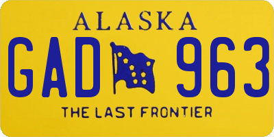 AK license plate GAD963