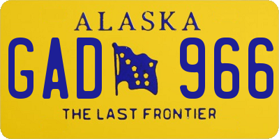 AK license plate GAD966