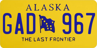 AK license plate GAD967