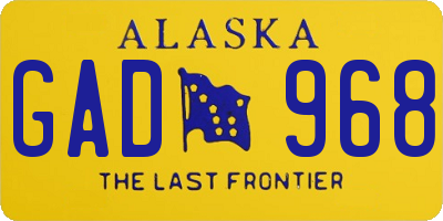 AK license plate GAD968