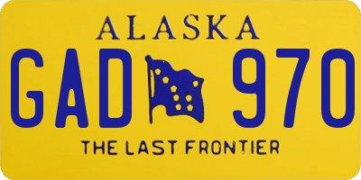 AK license plate GAD970