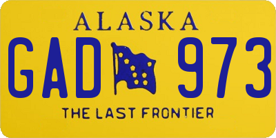 AK license plate GAD973