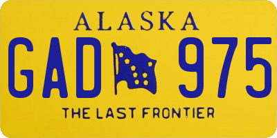 AK license plate GAD975