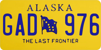 AK license plate GAD976