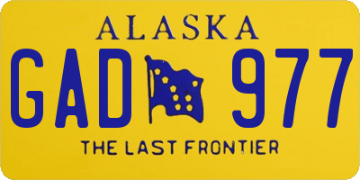 AK license plate GAD977