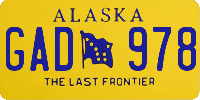 AK license plate GAD978