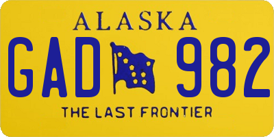AK license plate GAD982