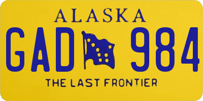 AK license plate GAD984