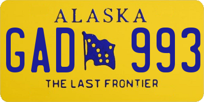 AK license plate GAD993