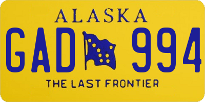 AK license plate GAD994