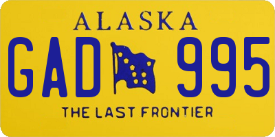 AK license plate GAD995