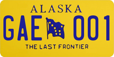 AK license plate GAE001