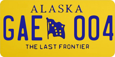 AK license plate GAE004