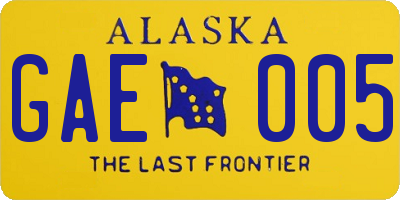 AK license plate GAE005