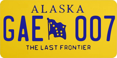 AK license plate GAE007