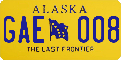 AK license plate GAE008