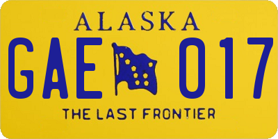 AK license plate GAE017