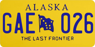 AK license plate GAE026