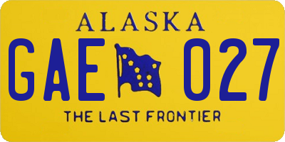 AK license plate GAE027