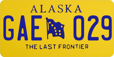 AK license plate GAE029