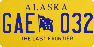 AK license plate GAE032