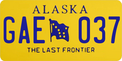 AK license plate GAE037