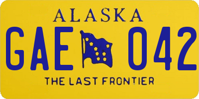 AK license plate GAE042