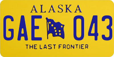 AK license plate GAE043