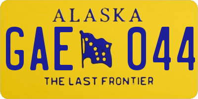 AK license plate GAE044