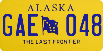 AK license plate GAE048