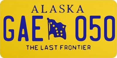 AK license plate GAE050