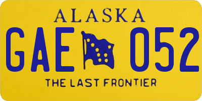 AK license plate GAE052