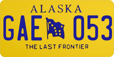 AK license plate GAE053